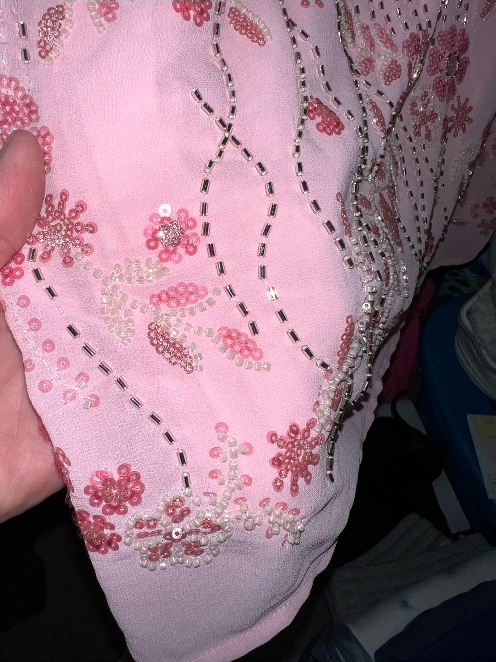 Thirty Thirty Pink Floral Sequin Slip Dress - Picture 9 of 15